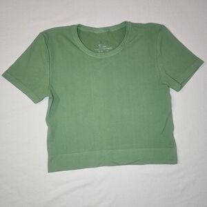 NUX Kelly Green "Our Favorite Crop Hand Dyed" Sz XL PTP 16" NWT